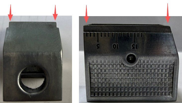 Same feature machined flat on a CNC