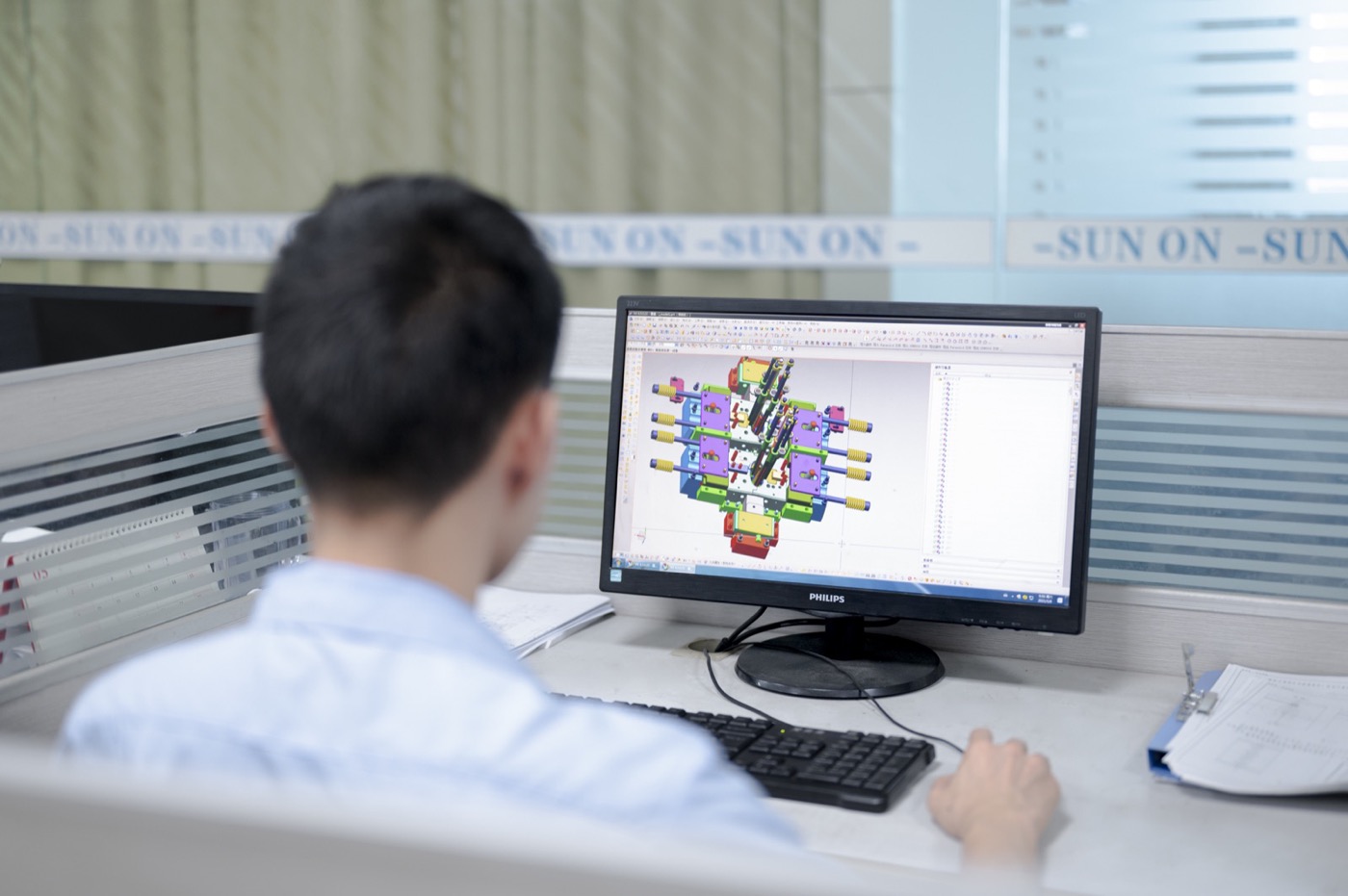 Engineer at a CAD workstation